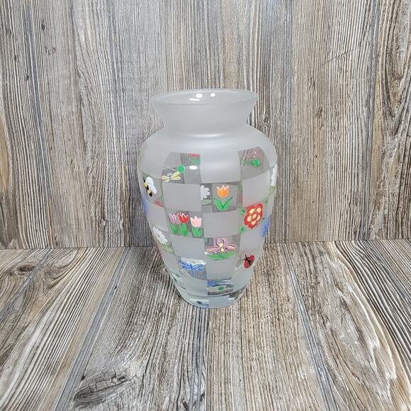 Vintage Lenox Vase, Nature's Splendor Art Glass 8-1/4" - Picture 1 of 7